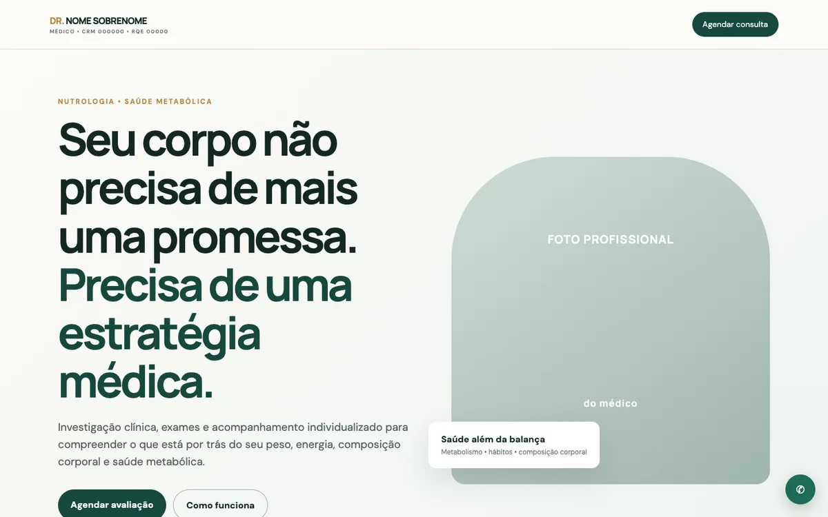 Prévia do site Nutrologia