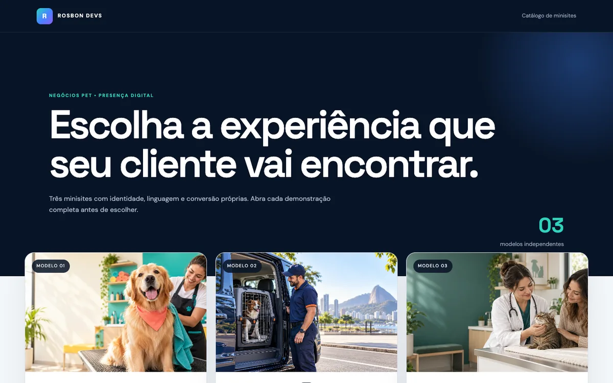 Prévia do site Pet shop