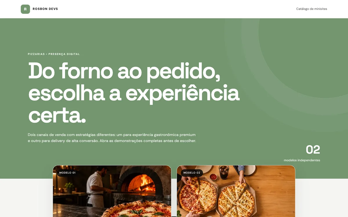 Prévia do site Pizzarias